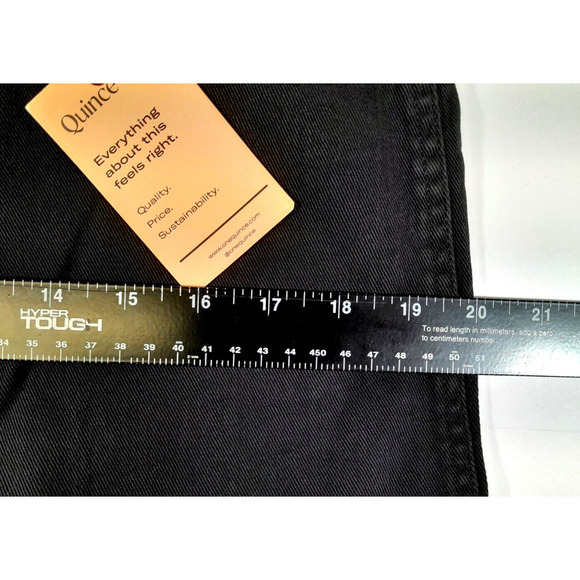 Quince Organic Stretch Cotton Twill Wide-Leg Crop Pant Black Size 32 NWT - Picture 11 of 13